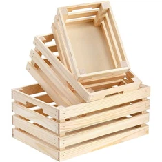 Cajas nido de madera con asas