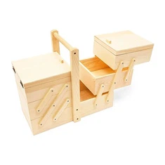 Caja de costura de madera Organizador Herramientas artesanales